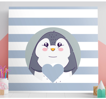 Tableau bébé étreinte de pingouin mignon - TenStickers