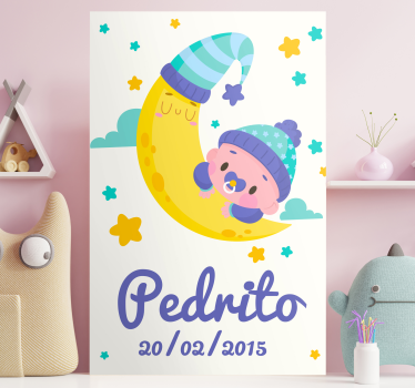 Tableau bébé lune de bébé endormi - TenStickers