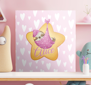 Tableau bébé paresseux endormi étoilé - TenStickers