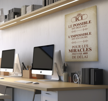 Tableau bureau les miracles sont possibles - TenStickers