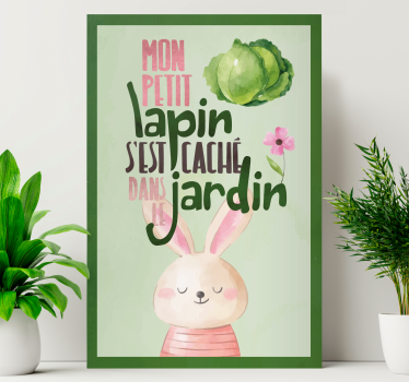 Tableau pour chambre bébé mon petit lapin - TenStickers