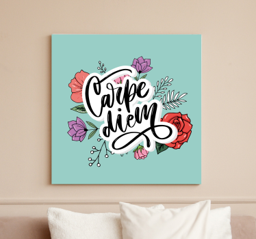 Tableau citation carpe diem fleuri - TenStickers