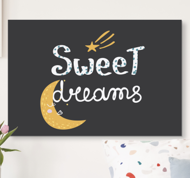 Tableau citation doux rêves lune - TenStickers
