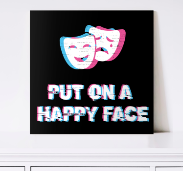 Tableau citation expression de visage heureux - TenStickers