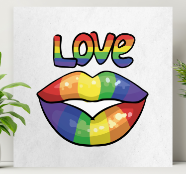 Tableau citation lèvres d'amour colorées - TenStickers