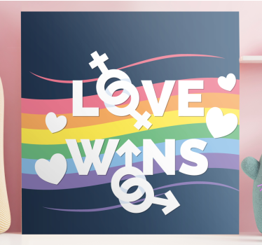 Tableau citation message d'amour triomphant - TenStickers