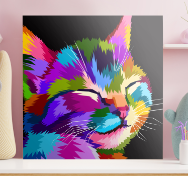 Tableau de Chat arc en ciel - TenStickers