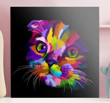Tableau chat multicolore style pop art - TenStickers
