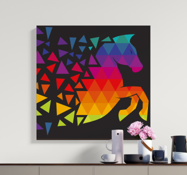 Tableau de chevaux Cheval avec dods colorés - TenStickers
