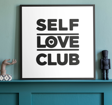 Tableau motivation "self love club" - TenStickers