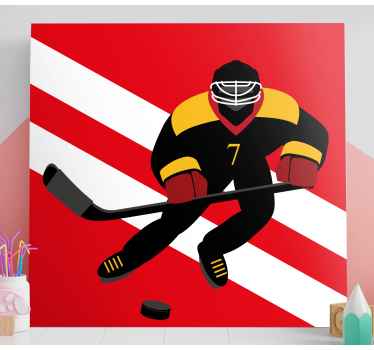 Tableau décoratif Hockey sur glace rouge et jaune - TenStickers