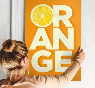 Tableau décoratif Texte orange tranché - TenStickers