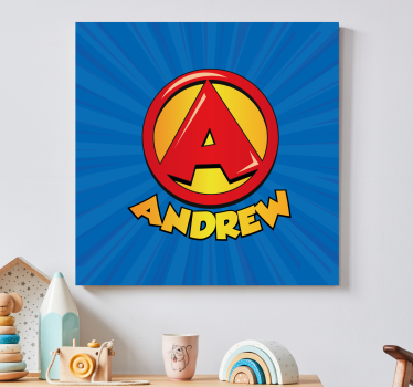 Tableau pour enfant Super lettre initiale - TenStickers