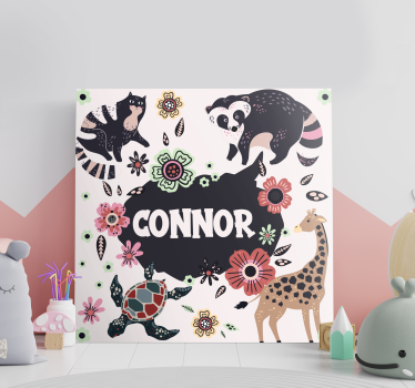 Tableau chambre enfant collage nature personnalisé - TenStickers