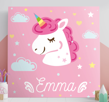Licorne tableau Licornes roses avec nom - TenStickers