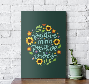 Tableau motivation Fleurs et citation de motivation - TenStickers
