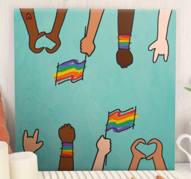 Tableau motivation unité dans les mains - TenStickers