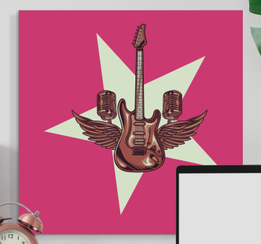 Tableau musique ailes de guitare électrique - TenStickers