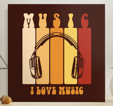 Tableau musique casque et son - TenStickers