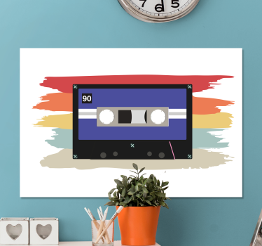 Tableau musique cassette audio rétro - TenStickers