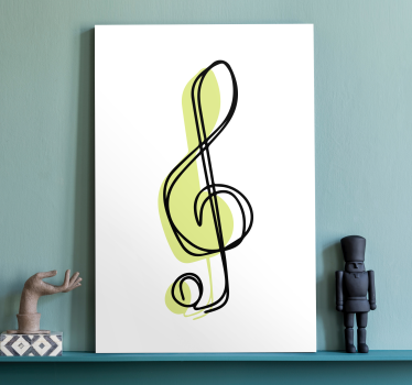 Tableau musique contour de clé de sol - TenStickers