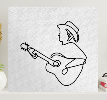 Tableau musique cowboy jouant de la guitare - TenStickers