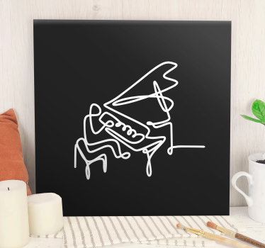 Tableau musique mélodie de piano abstraite - TenStickers