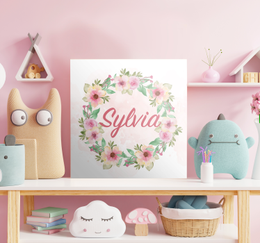 Tableau personnalisable fleurs de printemps aquarelle - TenStickers