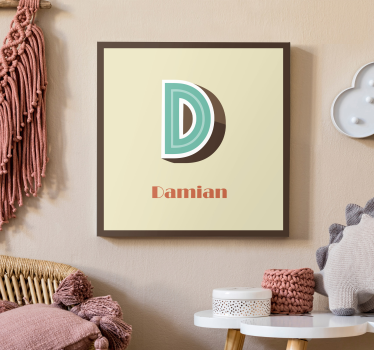 Tableau personnalisé texte Lettre 3D - TenStickers
