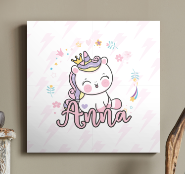 Tableau personnalisé texte Joli bébé licorne - TenStickers
