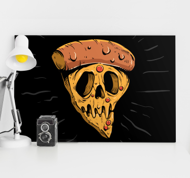 Tableau texte tranche de pizza en forme de crâne - TenStickers