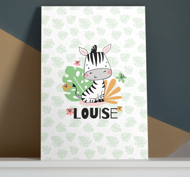 Tableau bébé illustration de zèbre personnalisée - TenStickers