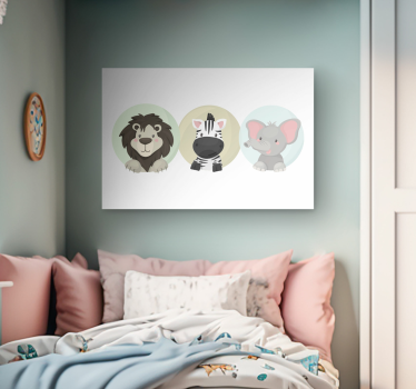 Tableau pour chambre bébé Ensemble d'animaux - TenStickers