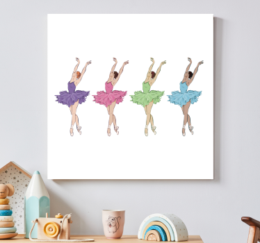 Tableau pour enfant Danseurs de ballet colorés - TenStickers