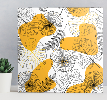 Tableau avec un décor de plantes tropicales - TenStickers