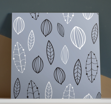 Tableau style scandinave sticker de feuilles nordiques - TenStickers