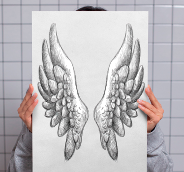 Tableau texte croquis de ailes détaillé - TenStickers