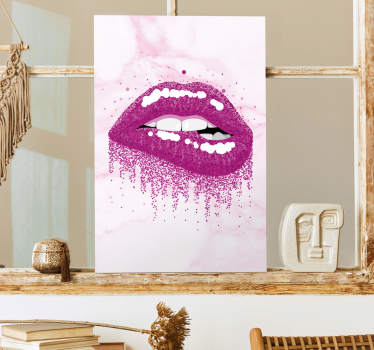 Tableau texte empreinte de baiser éclaboussure - TenStickers