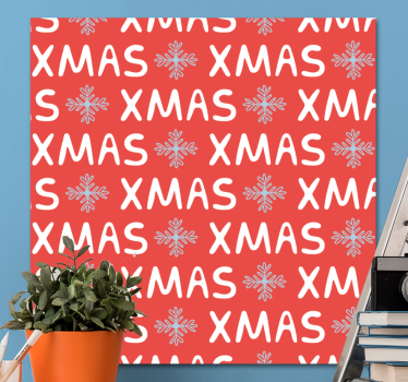 Tableau texte motif flocons de neige de noël - TenStickers