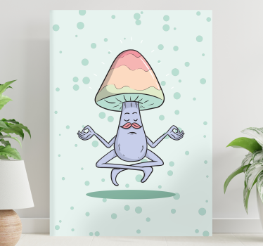 Tableau texte personnage champignon méditant - TenStickers