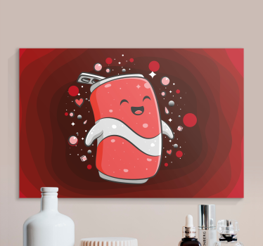 Tableau texte personnage de soda heureux - TenStickers