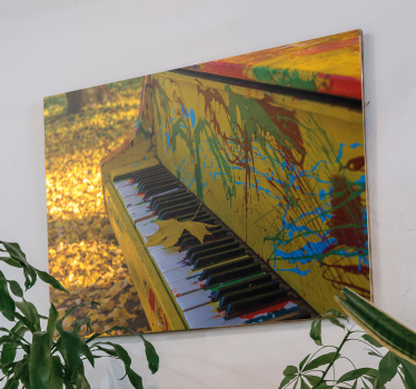 Tableau musique mélodie automnale au piano - TenStickers