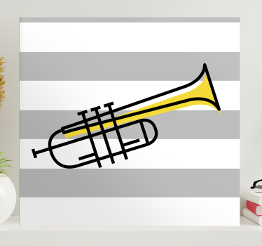Tableau musique trompette à rayures - TenStickers