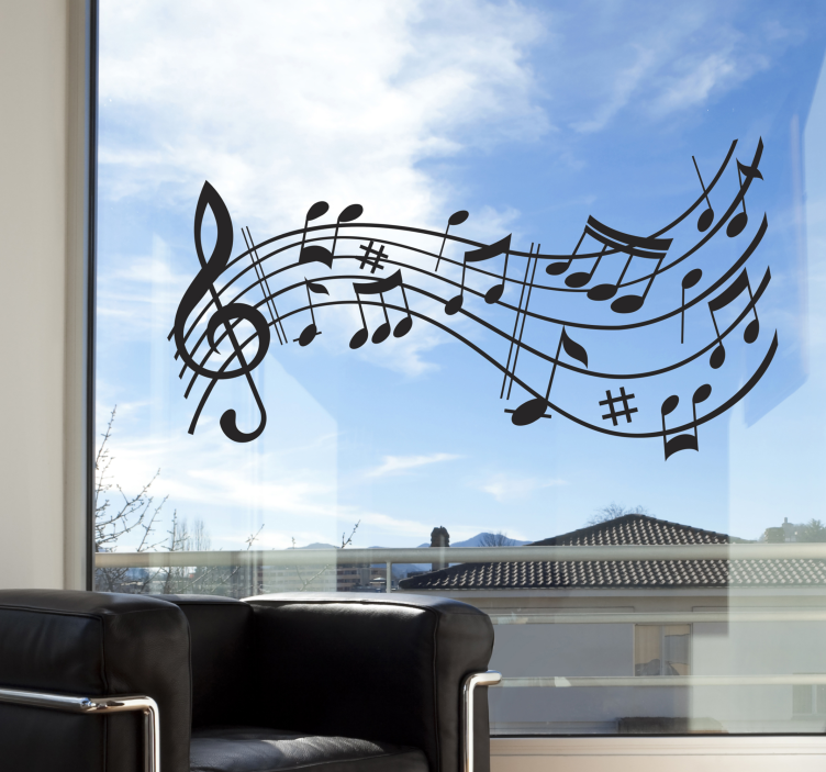 Sticker musique vague de notes musicales - TenStickers