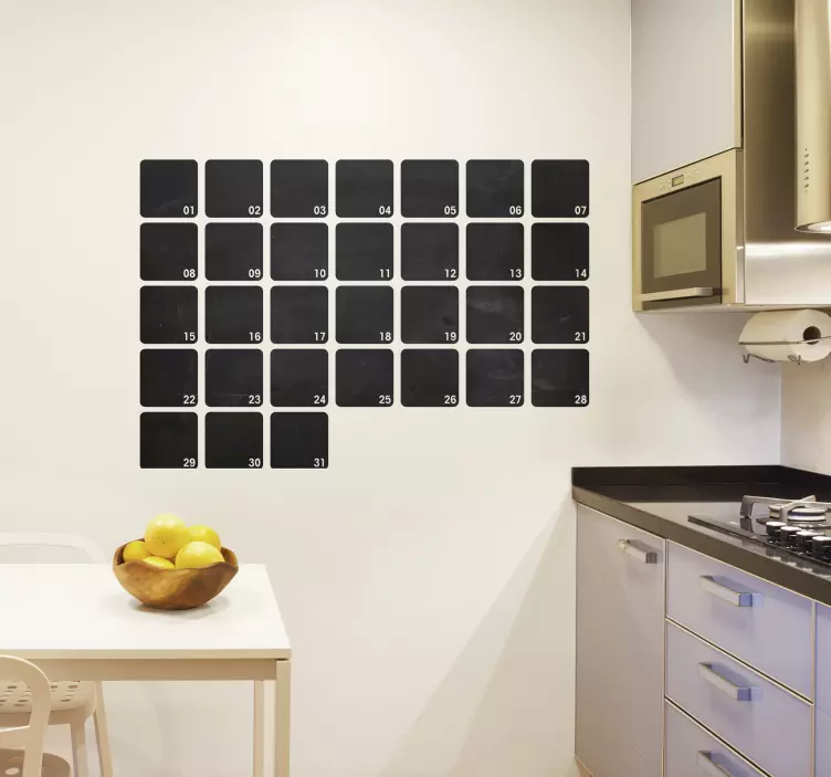 Sticker ardoise mois carré - TenStickers