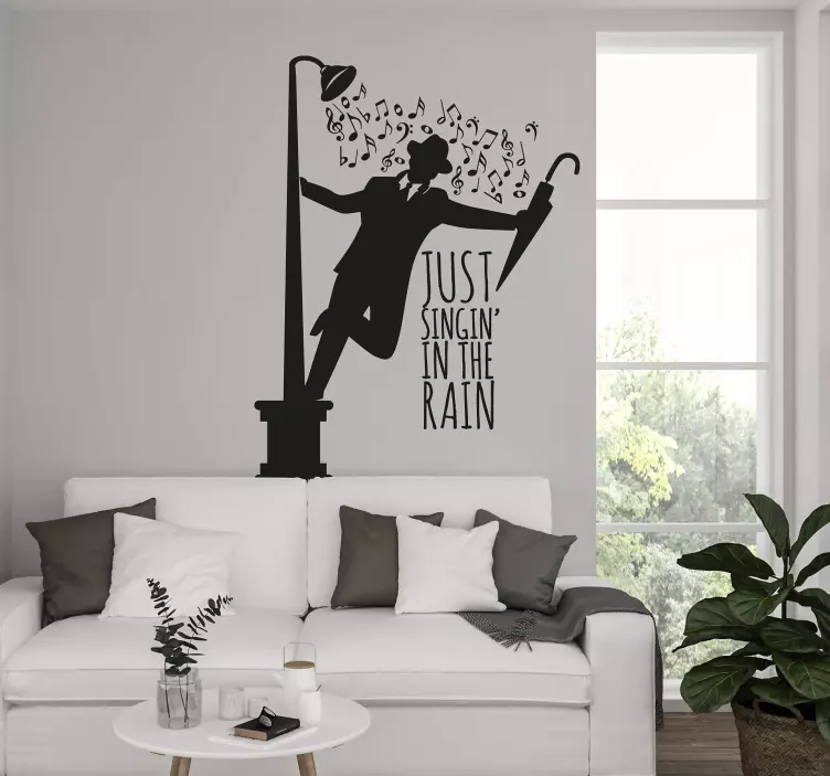 Sticker Paroi de Douche Salle de Bain Singing in the Rain - TenStickers