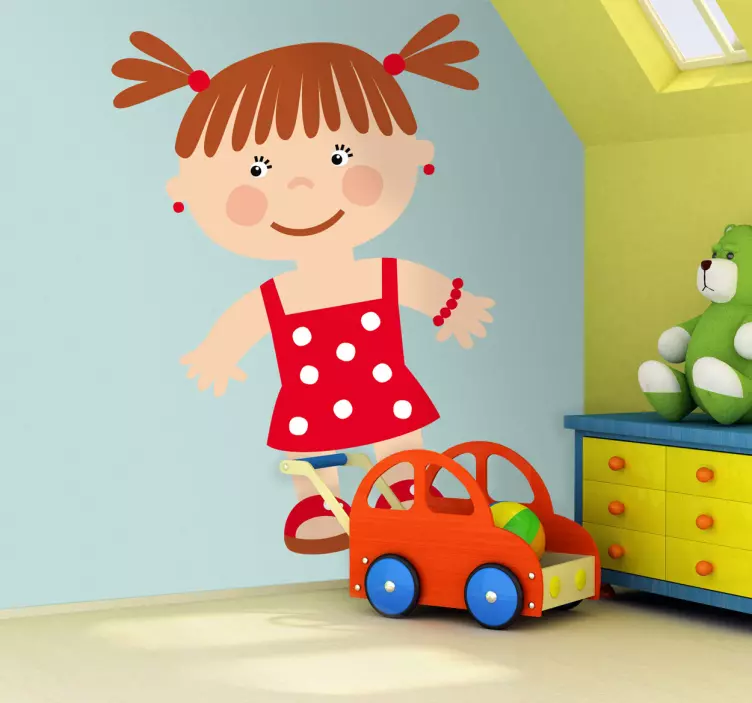 Sticker chambre enfant silhouette de femme charmante - TenStickers