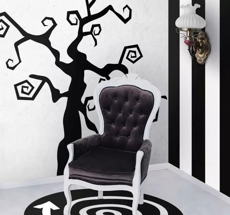 Sticker Halloween Arbre Tim Burton - TenStickers