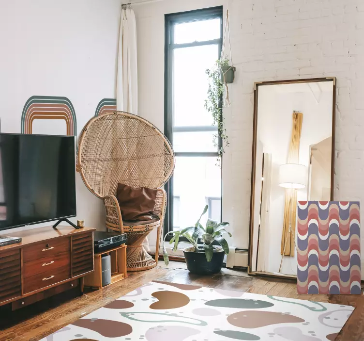 Sticker frise vagues minimalistes abstraites - TenStickers