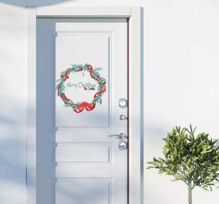 Sticker porte couronne de Noël - TenStickers